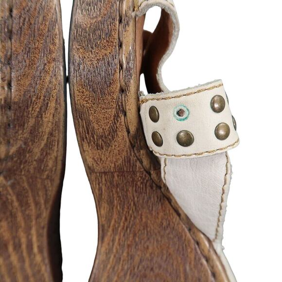 Born Shoes Women 8 Sandal Slide Wedge Leather Fashion Comfort Buckle Strap White - Picture 12 of 16